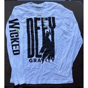 NWT Wicked Defy Gravity White Graphic Long Sleeve T-Shirt Men's Size Large